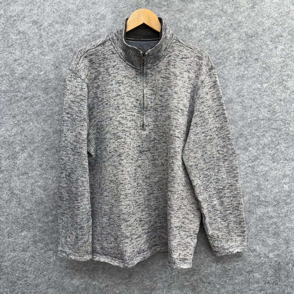 Weatherproof Men's Pullover Sweater, 1/4 Zip, Long Sleeve Golf, Silver, Size XXL